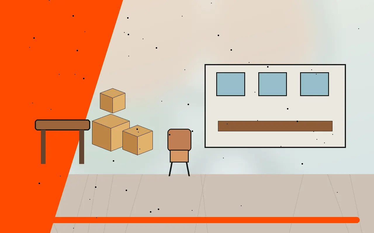 Boîtes et mobilier de bureau préparés pour un débarras